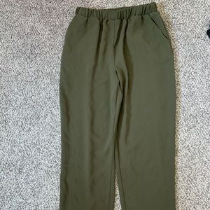 Army Green Loose Fit Forever 21 Pants